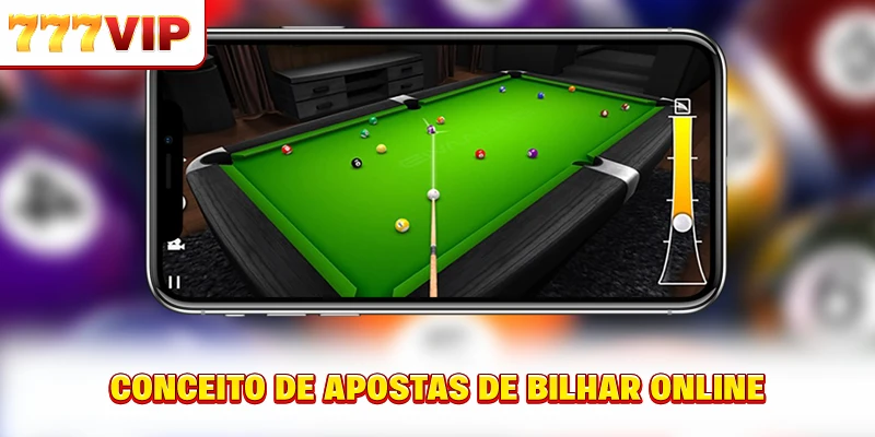 Conceito de apostas de bilhar online
